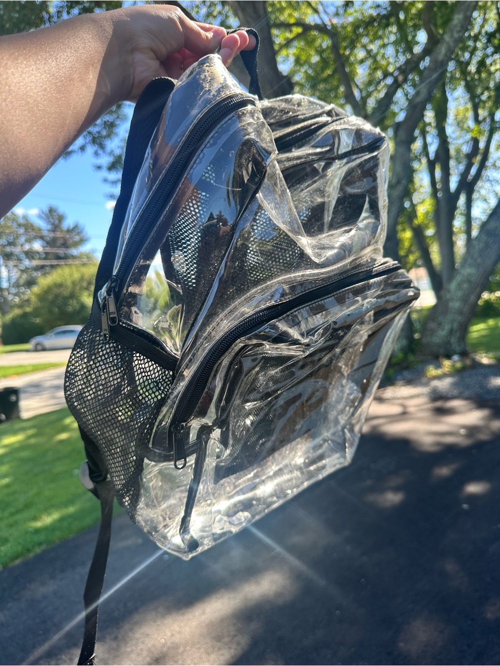 Clear Backpack with Black Trim